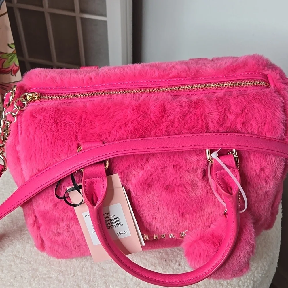 NWT Juicy Couture Pink Fluffy Satchel